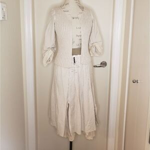 Cop Copine Vintage cream Pinstripe coord set